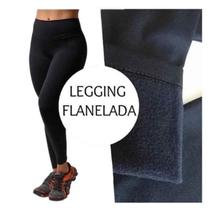 Calça Legging Leg Flanelada Grossa Cintura Alta