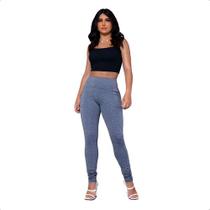 Calça Legging Lisa Com Bolso Zero Transparência