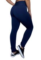 Calça Legging Lisa Flanelada Cintura Alta Leg Forrada