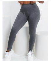 Calça Legging Lisa Flanelada/Forrada Cintura Alta Para Inverno Adulto feminina cinza/preto/azul