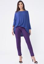 Calça Legging Malha Recortes Lilás