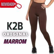 Calça Legging Marrom Fitness K2b Original Cós Largo