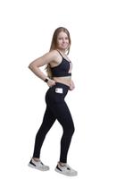 Calça Legging Max Academia Feminina Proteção UV Bolso Cós Confortável Flexível Treino Fitness