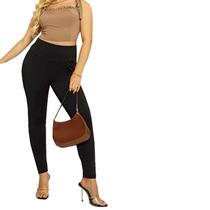 Calça Legging Modeladora Flanelada Suplex - Cós Alto Duplo: Modelo Plus Size Térmica - G1 ao G3 Calça Legging Modeladora Flanelada Suplex - Cós Alto Duplo: Modelo Plus Size Térmica - G1 ao G3