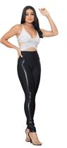 Calça Legging Montaria Flanelada Forrada Detalhe Em Cirrê