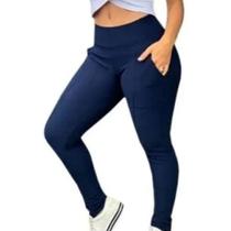 Calça Legging Montaria Forrada Com Bolsos Ótima Para Frio