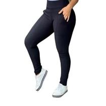 Calça Legging Montaria Gorgurão com Bolsos Tec Canelado Grosso - Inverno