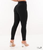Calça Legging Montaria Gorgurão Com Zíper Tecido Canelado