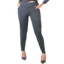 Calça Legging Montaria Térmica Grossa Feminina Bolso Preta