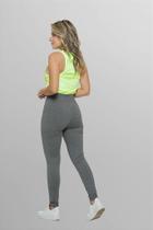 Calça Legging PELUCIADA Cós Alto Cinza Mescla - Confortável e Quente