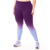 Calça Legging Plus Degradê Fitness em jacquard Uva