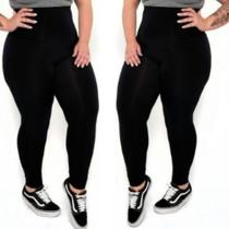 Calça Legging Plus Size Cintura Alta Academia Moda Fitness Feminina Lisa Suplex G1 G2 G3
