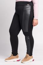Calça Legging Plus Size Compact Montaria Detalhes Cirrê - Cereja Rosa