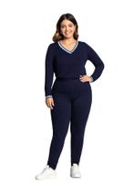 Calça legging plus size em malha básica lunender 00458