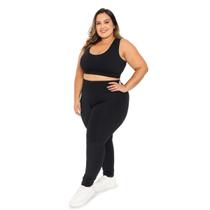 Calça Legging Plus Size FMF Montaria Empina Bumbum Lisa Peluciada Forrada Calça Legging Plus Size FMF Montaria Empina Bumbum Lisa Peluciada Forrada