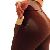 Calça Legging Plus Size Heide Ribeiro Super Silver Bolso