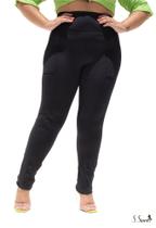 Calça Legging Plus Size Montaria Flanelada / Forrada Com Bolsos Frontais Calça Legging Plus Size Montaria Flanelada / Forrada Com Bolsos Frontais