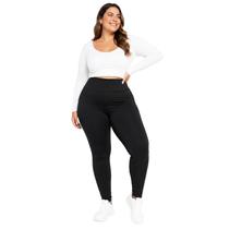 Calça Legging Plus Size Térmica Flanelada Cós Alto Duplo G1 G2 G3 Calça Legging Plus Size Térmica Flanelada Cós Alto Duplo G1 G2 G3