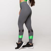 Calça Legging Poliamida com Detalhes Verde e Chumbo Los Ange Calça Legging Poliamida com Detalhes Verde e Chumbo Los Ange