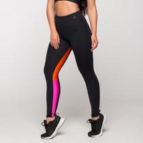 Calça Legging Poliamida com Faixa Interna Rosa e Laranja Nov Calça Legging Poliamida com Faixa Interna Rosa e Laranja Nov