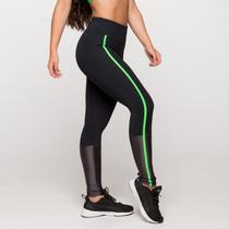 Calça Legging Poliamida com Listra Verde e Detalhe Chumbo Ro Calça Legging Poliamida com Listra Verde e Detalhe Chumbo Ro