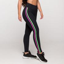 Calça Legging Poliamida com Listras Rosa e Verde Berlim Calça Legging Poliamida com Listras Rosa e Verde Berlim