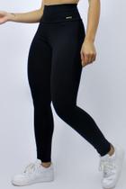 Calça legging preta cintura alta preta romance modas -tamanho m