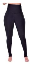 Calca legging preta com cinta e ziper