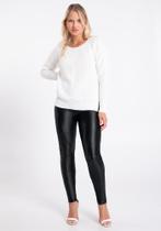 Calça legging preta em malha cirre frontal lunender 66428