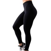 Calça Legging Preta Feminina Cós Alto Básica Grossa Fitness