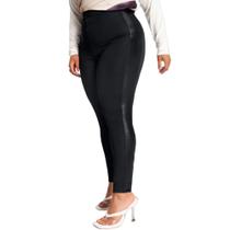 Calça legging preta malha cirre lateral plus lunender 66509 Calça legging preta malha cirre lateral plus lunender 66509
