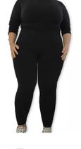 Calça Legging Preta Plus Size Cintura Alta Academia