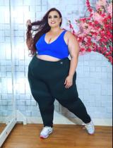 Calça Legging Preta Plus Size Cintura Alta AntiTransparência Cos alto Extra grande