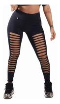 Calça Legging Rock Cortes A Laser Proteção Uv Suplex Preta Calça Legging Rock Cortes A Laser Proteção Uv Suplex Preta