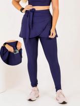 Calça Legging Saia Com Bolso Feminina Moda Fitness Academia Evangélica Modesta Com Laço The Start