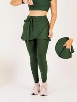 Calça Legging Saia Com Bolso Feminina Moda Fitness Academia Evangélica Modesta Com Laço The Start