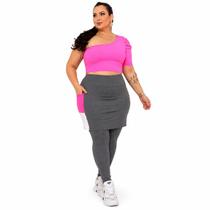 Calça Legging Saia evangélica Plus Size Feminina Fitness Suplex Cós Alto Com Bolso Zero Transparência do M ao g3 Calça Legging Saia evangélica Plus Size Feminina Fitness Suplex Cós Alto Com Bolso Zero Transparência do M ao g3