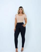 Calça Legging Social Malha Linho Premium Modelo Alfaiataria