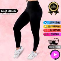 Calça Legging Suplex Armada Force Básica Lisa Fitness Para Poliéster Para Academia Liso Confortável Cintura Média Leggin Poliéster Elastano