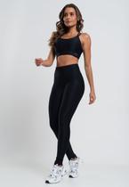 Calça Legging Suplex Canelada Brilho Básica Preto Salvatore Fashion Calça Legging Suplex Canelada Brilho Básica Preto Salvatore Fashion