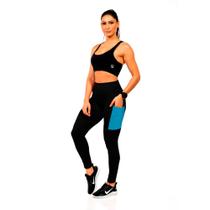 Calça Legging Suplex com Bolso em Pontilhado Ref. 595007 Cor:PretoTamanho:G