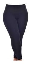 Calça Legging Suplex Cós Alto Plus Size G1/G2/G3 Alta Compressão - PRETO