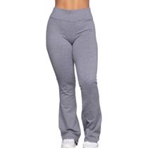 Calça Legging Suplex Flare Bella Fiore Boca de Sino Bailarina Cintura Cós Alto Moda Fitness