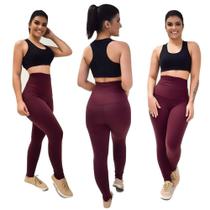 Calça Legging Suplex Poliamida Alta Compressão - BORDÔ