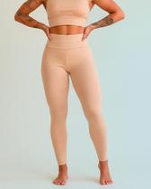 Calça Legging Suplex Poliamida Estampa Cós Duplo Zanca Modas Cor:BegeTamanho:M
