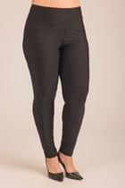 Calça Legging - Suplex Preto Recorte Dupla Camada Evitando Transparência