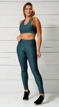 Calça Legging Texturizada Verde Musgo