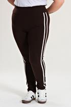 Calça Leging Plus Size ZERO TRANSPARÊNCIA Peluciada Faixas Lateral - Serena