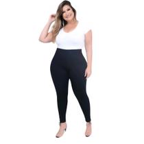 Calça legue preta estilosa com conforto plus size