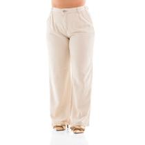 Calça Linho Feminina Arauto Wide Leg Maxskin Eco Fibers Calça Linho Feminina Arauto Wide Leg Maxskin Eco Fibers